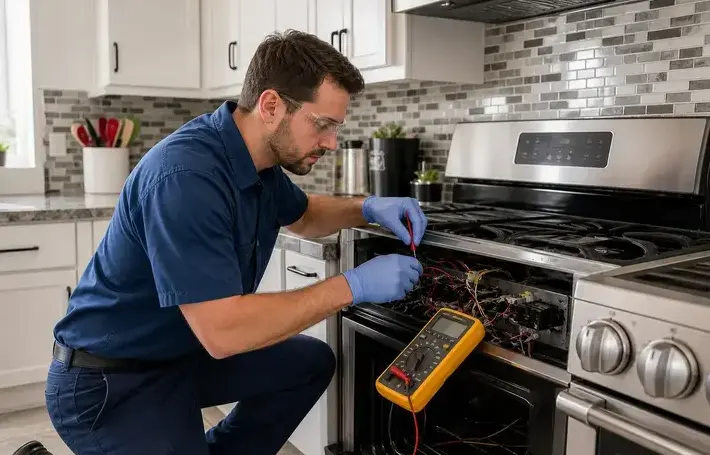 Appliance repair technician at work in Freehold, NJ