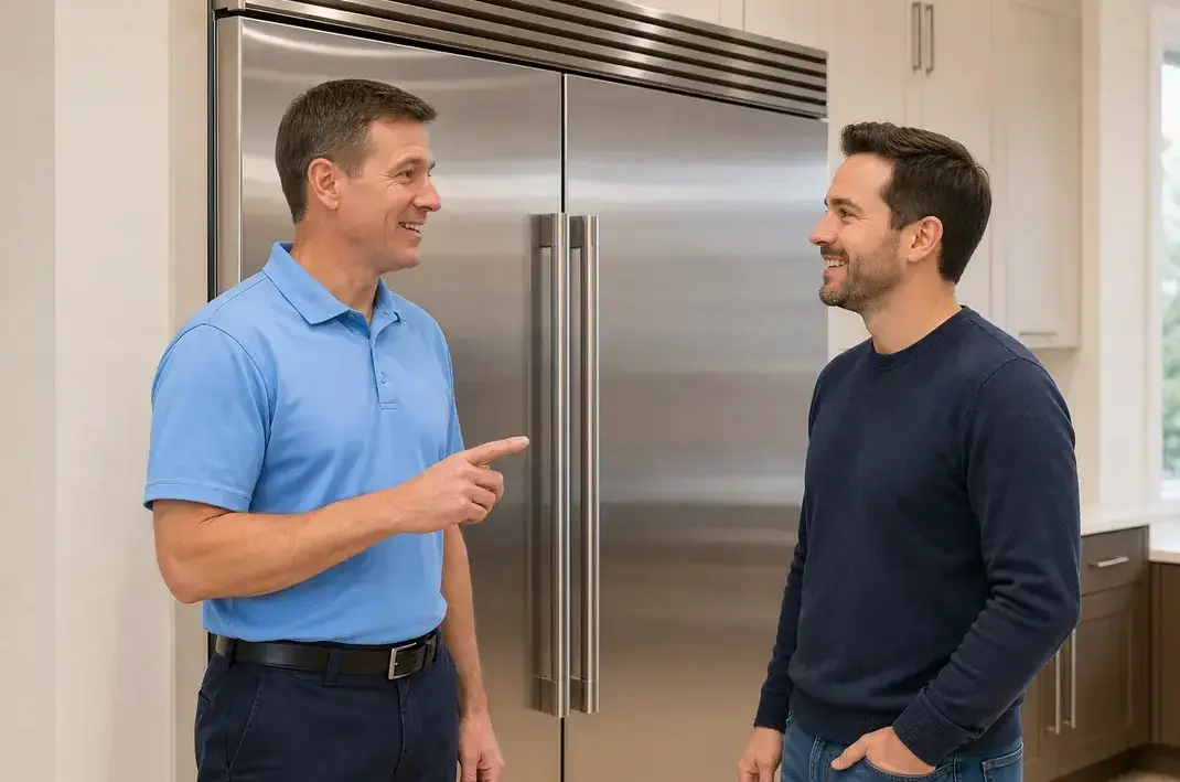 Appliance repair technician giving a cost estimate in Freehold, NJ